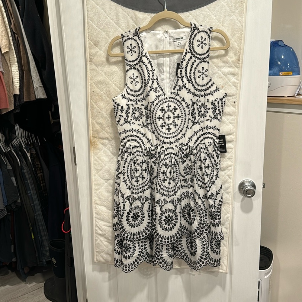 Express black-and-white dress